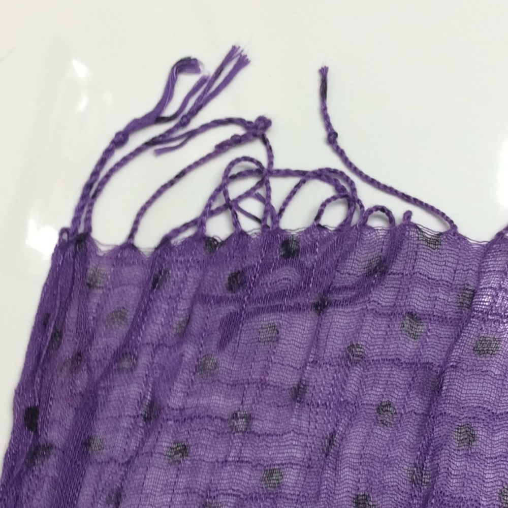 Sheer Purple Polka Dot Scarf - Picture 2 of 3